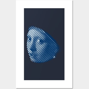 Girl with Pearl Earring in Diagonal Blue Stripes Posters and Art